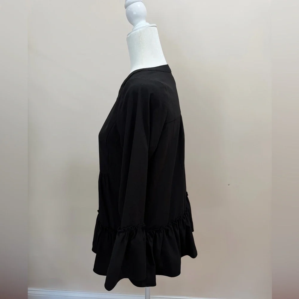 Tuckernuck Pomander Place Black Long Sleeve V Neck Kenzo Top Sz. S - Picture 4 of 6